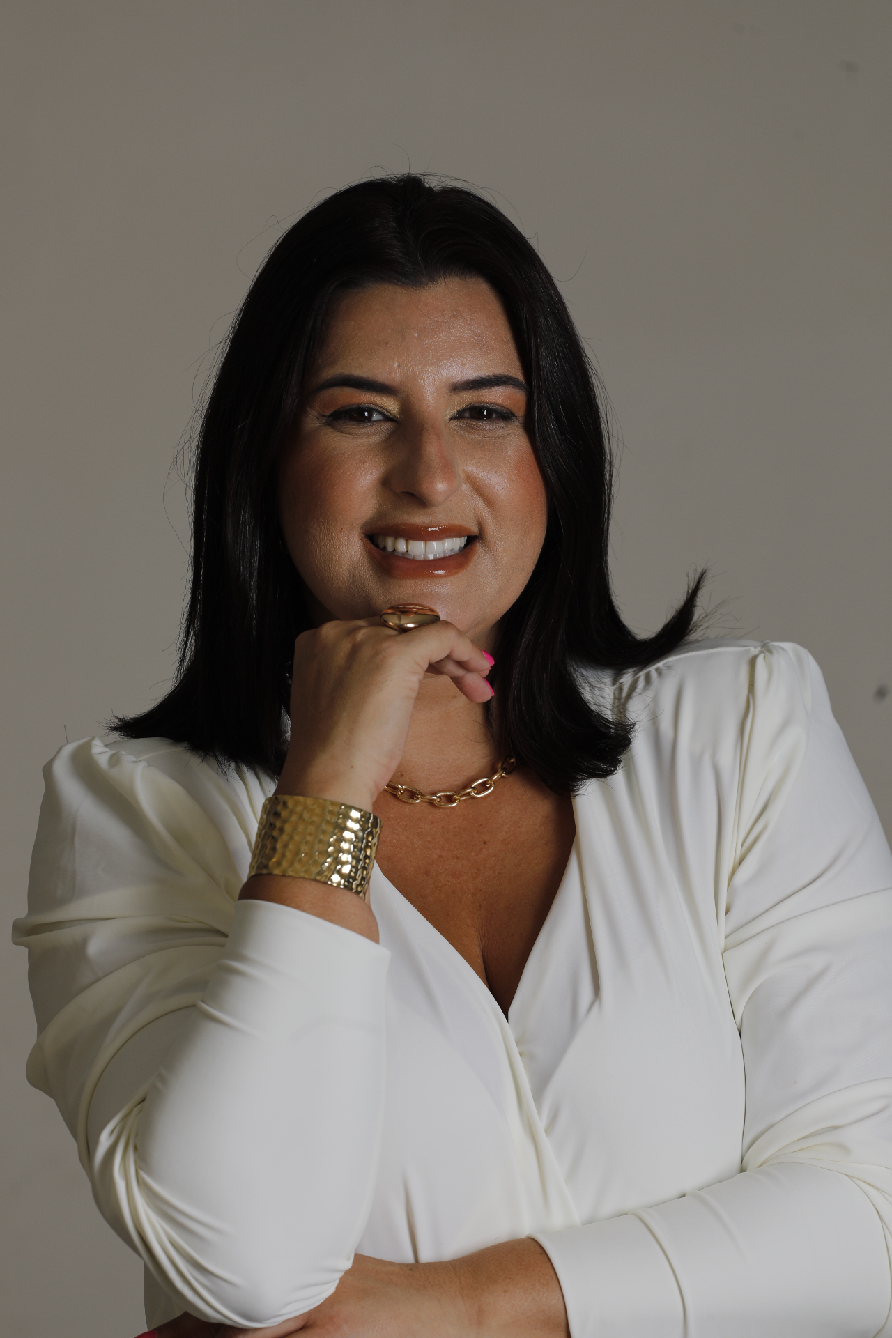 Ruama Melo, a Rainha do Brás, sorrindo